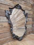 Rococo Style Resin Wall Mirror Vintage Black Gold Decorative Frame