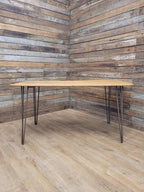 Ercol Blonde Elm Dining Table Industrial Hairpin Legs Rustic Kitchen Table