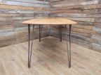 Ercol Blonde Elm Dining Table Industrial Hairpin Legs Rustic Kitchen Table