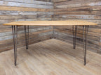 Ercol Blonde Elm Dining Table Industrial Hairpin Legs Rustic Kitchen Table
