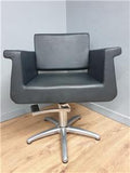 REM UK barber chair black vinyl alloy retro hydraulic swivel salon