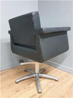 REM UK barber chair black vinyl alloy retro hydraulic swivel salon