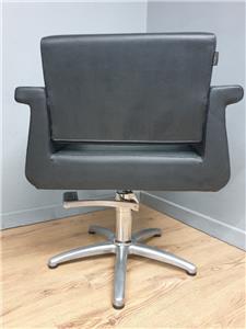 REM UK barber chair black vinyl alloy retro hydraulic swivel salon