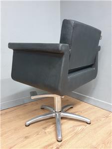 REM UK barber chair black vinyl alloy retro hydraulic swivel salon