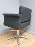 REM UK barber chair black vinyl alloy retro hydraulic swivel salon