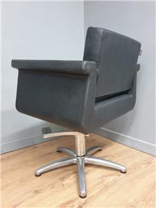 REM UK barber chair black vinyl alloy retro hydraulic swivel salon