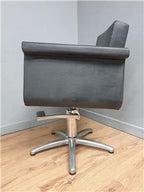 REM UK barber chair black vinyl alloy retro hydraulic swivel salon