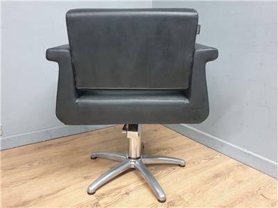 REM UK barber chair black vinyl alloy retro hydraulic swivel salon