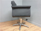REM UK barber chair black vinyl alloy retro hydraulic swivel salon