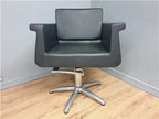 REM UK barber chair black vinyl alloy retro hydraulic swivel salon