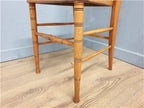 Wooden Spindle Back Chair Velvet Seat Arts Crafts Vintage