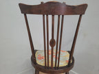 Edwardian Spindle Back Chair Upholstered Seat Antique Bedroom Chair