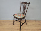 Edwardian Spindle Back Chair Upholstered Seat Antique Bedroom Chair