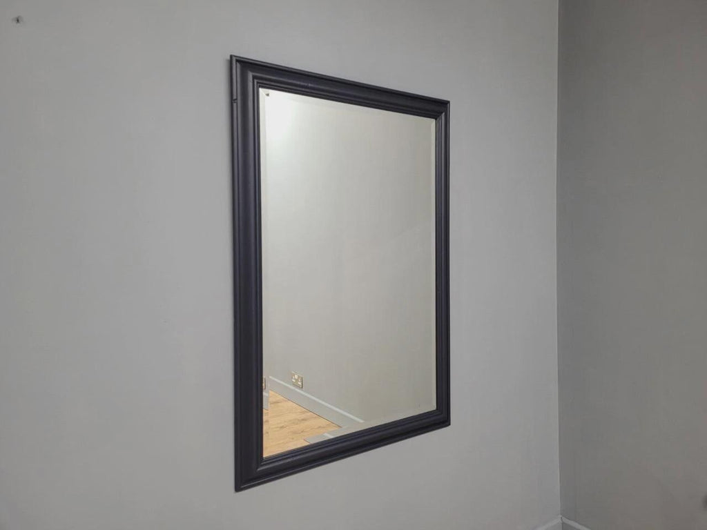Pine Framed Wall Mirror Bevel Edge Fusion Blue Hand Painted Large Mirror