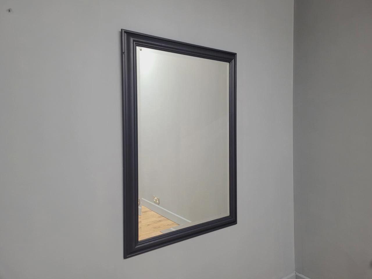 Pine Framed Wall Mirror Bevel Edge Fusion Blue Hand Painted Large Mirror