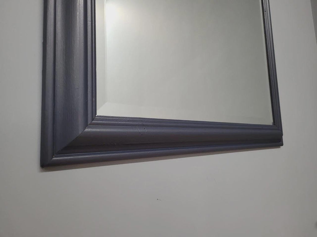 Pine Framed Wall Mirror Bevel Edge Fusion Blue Hand Painted Large Mirror