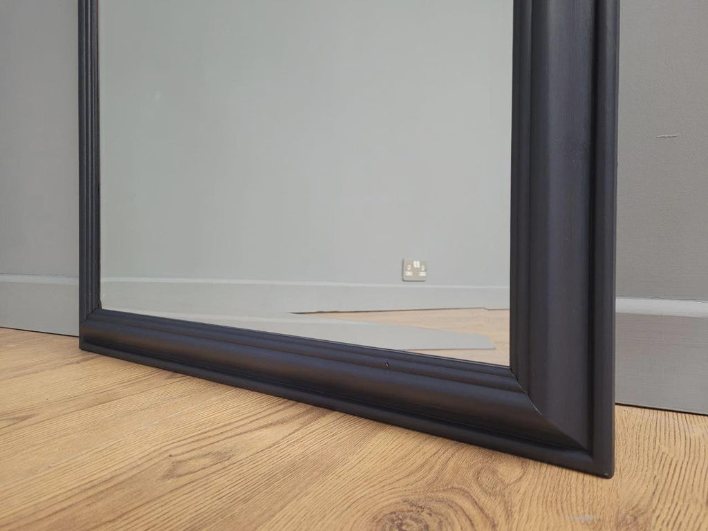 Pine Framed Wall Mirror Bevel Edge Fusion Blue Hand Painted Large Mirror