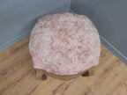Large Upholstered Footstool Gold Base Boho Style Vintage