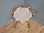 Large Upholstered Footstool Gold Base Boho Style Vintage