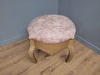 Large Upholstered Footstool Gold Base Boho Style Vintage