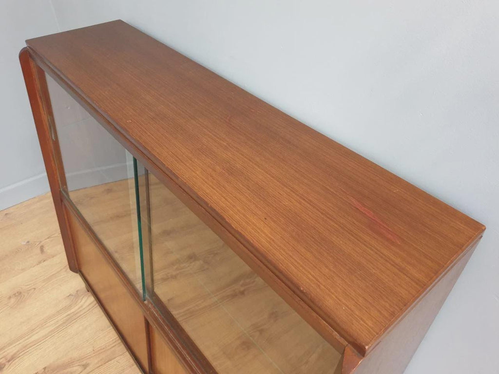 G Plan Brandon Teak Display Cabinet Sliding Glass Mid Century
