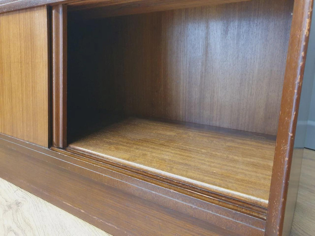 G Plan Brandon Teak Display Cabinet Sliding Glass Mid Century