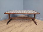 MCM G Plan Teak Coffee Table Tile Top Trestle Mid Century Retro Chic