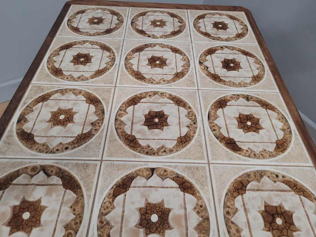 MCM G Plan Teak Coffee Table Tile Top Trestle Mid Century Retro Chic