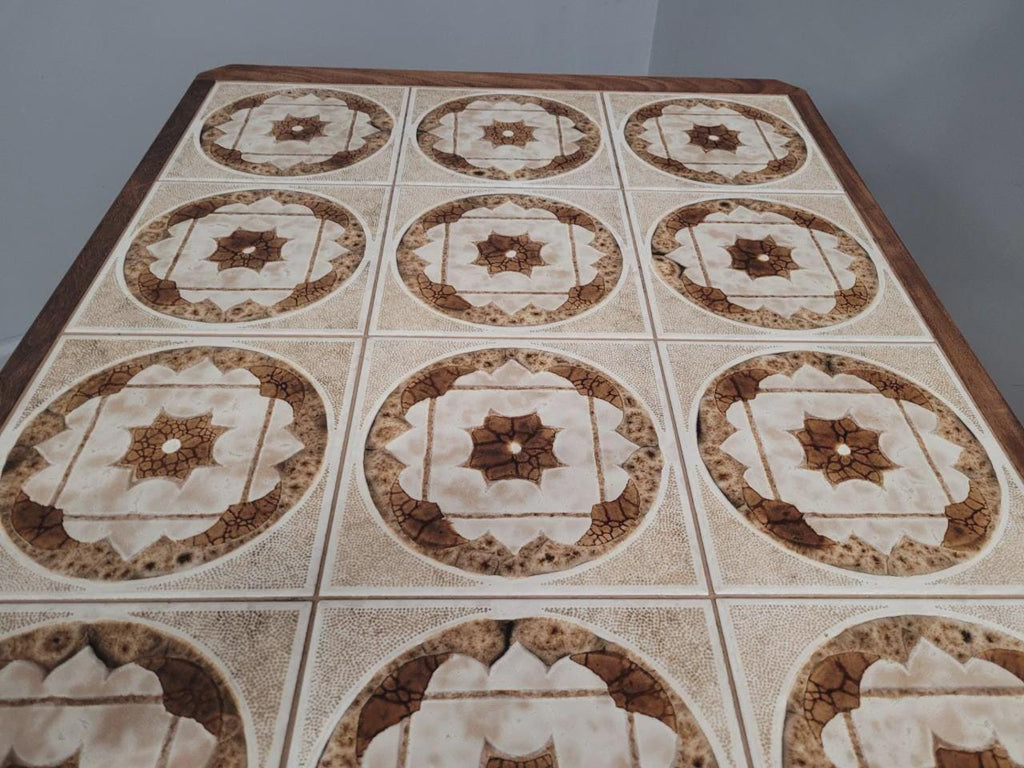 MCM G Plan Teak Coffee Table Tile Top Trestle Mid Century Retro Chic