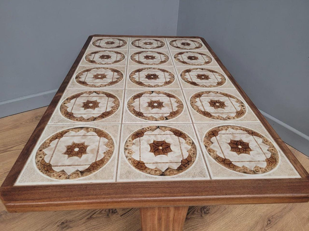 MCM G Plan Teak Coffee Table Tile Top Trestle Mid Century Retro Chic