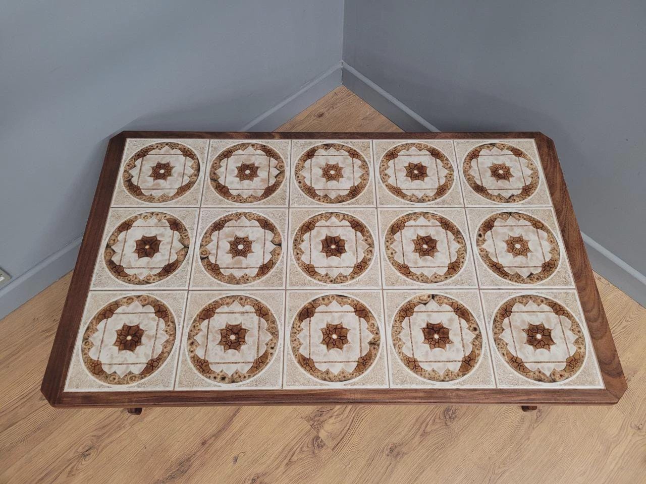 MCM G Plan Teak Coffee Table Tile Top Trestle Mid Century Retro Chic
