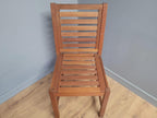 MCM Teak Dining Chairs Slatted Back Mid Century Pair Vintage Chairs