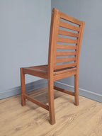 MCM Teak Dining Chairs Slatted Back Mid Century Pair Vintage Chairs