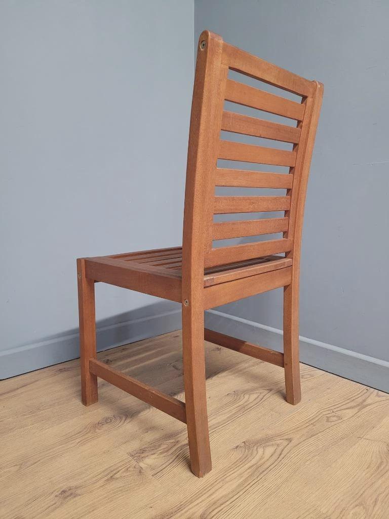 MCM Teak Dining Chairs Slatted Back Mid Century Pair Vintage Chairs