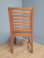 MCM Teak Dining Chairs Slatted Back Mid Century Pair Vintage Chairs