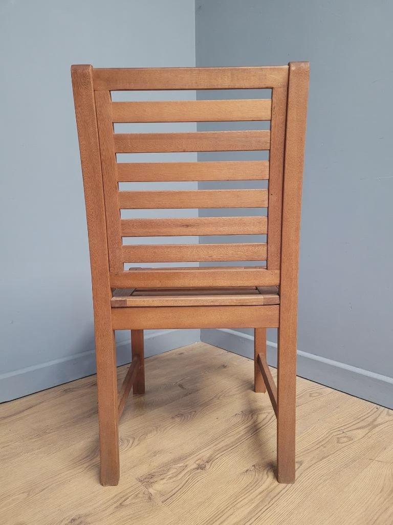 MCM Teak Dining Chairs Slatted Back Mid Century Pair Vintage Chairs