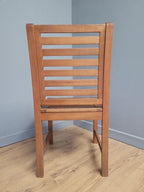 MCM Teak Dining Chairs Slatted Back Mid Century Pair Vintage Chairs