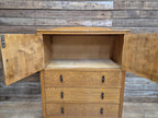 Oak Tallboy Cabinet Art Deco 1930s Drawers Cupboard Vintage Storage