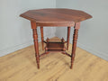 Edwardian Octagonal Table Mahogany Turned Legs Under Tier Occasional