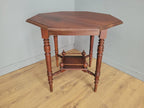 Edwardian Octagonal Table Mahogany Turned Legs Under Tier Occasional