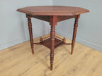 Edwardian Octagonal Table Mahogany Turned Legs Under Tier Occasional