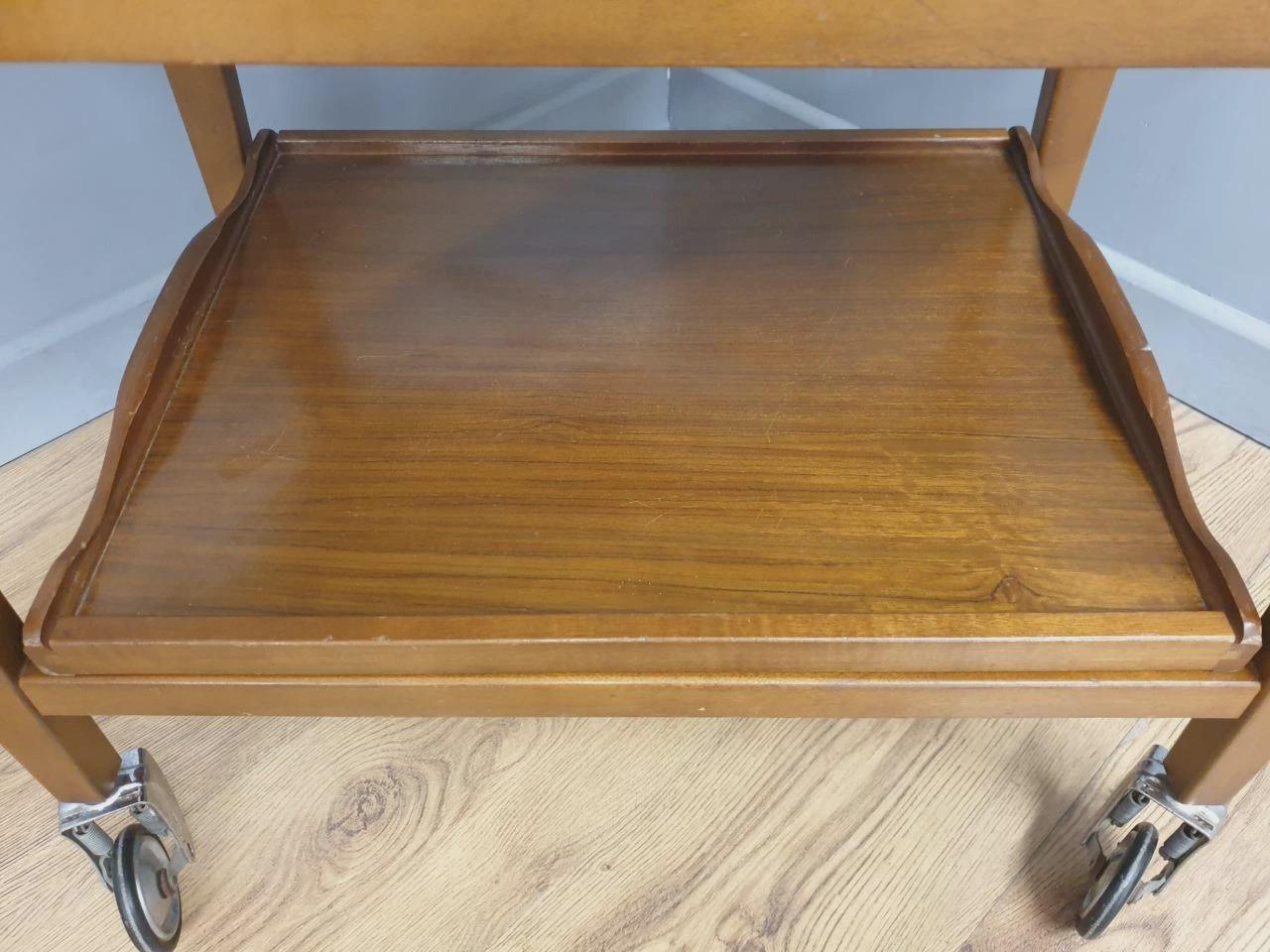 Teak Drinks Trolley Mid Century Pull Out Leaves Serving Cart