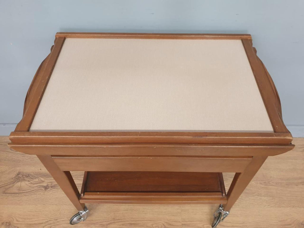 Teak Drinks Trolley Mid Century Pull Out Leaves Serving Cart