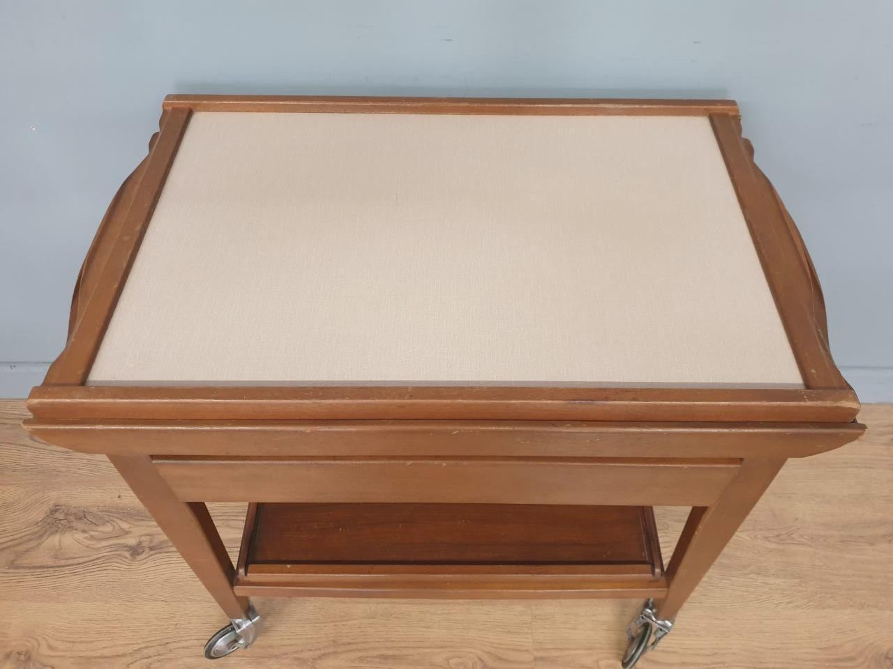 Teak Drinks Trolley Mid Century Pull Out Leaves Serving Cart