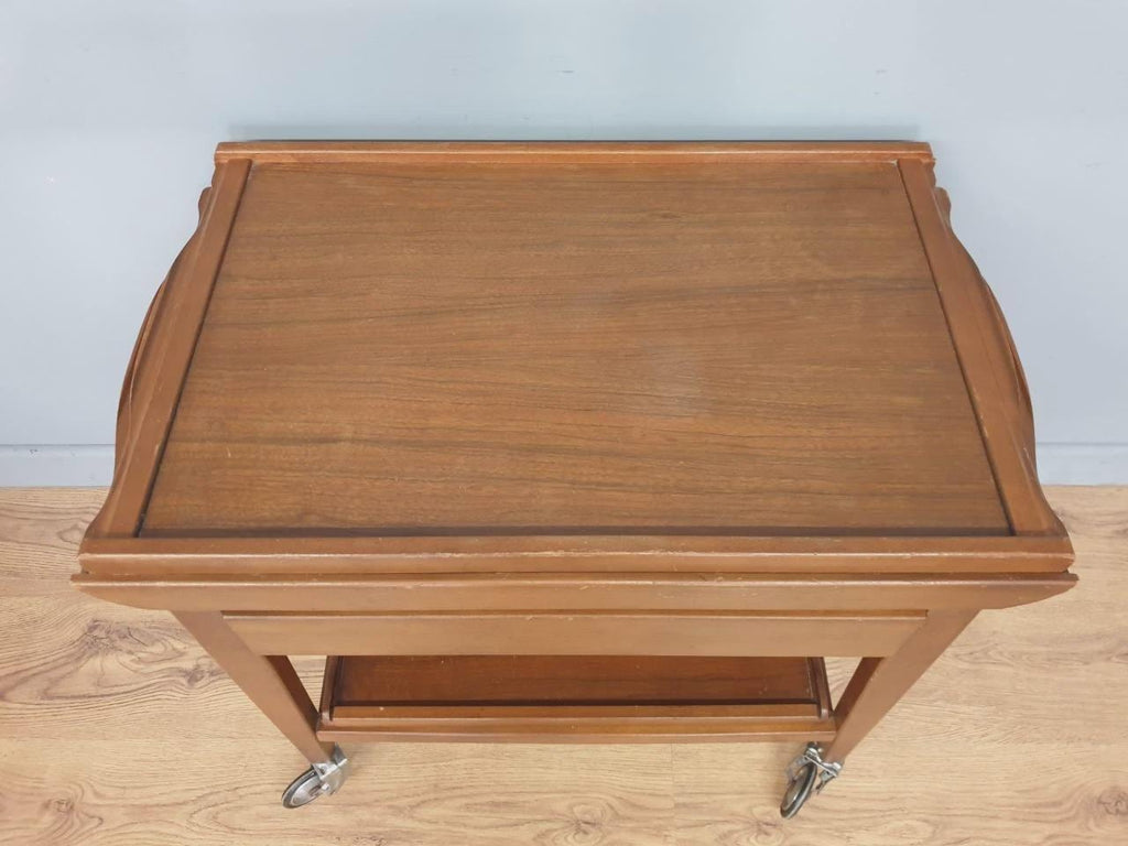 Teak Drinks Trolley Mid Century Pull Out Leaves Serving Cart
