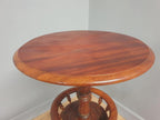 Antique Mahogany Wine Table Late Victorian Turned Pedestal Circular Top
