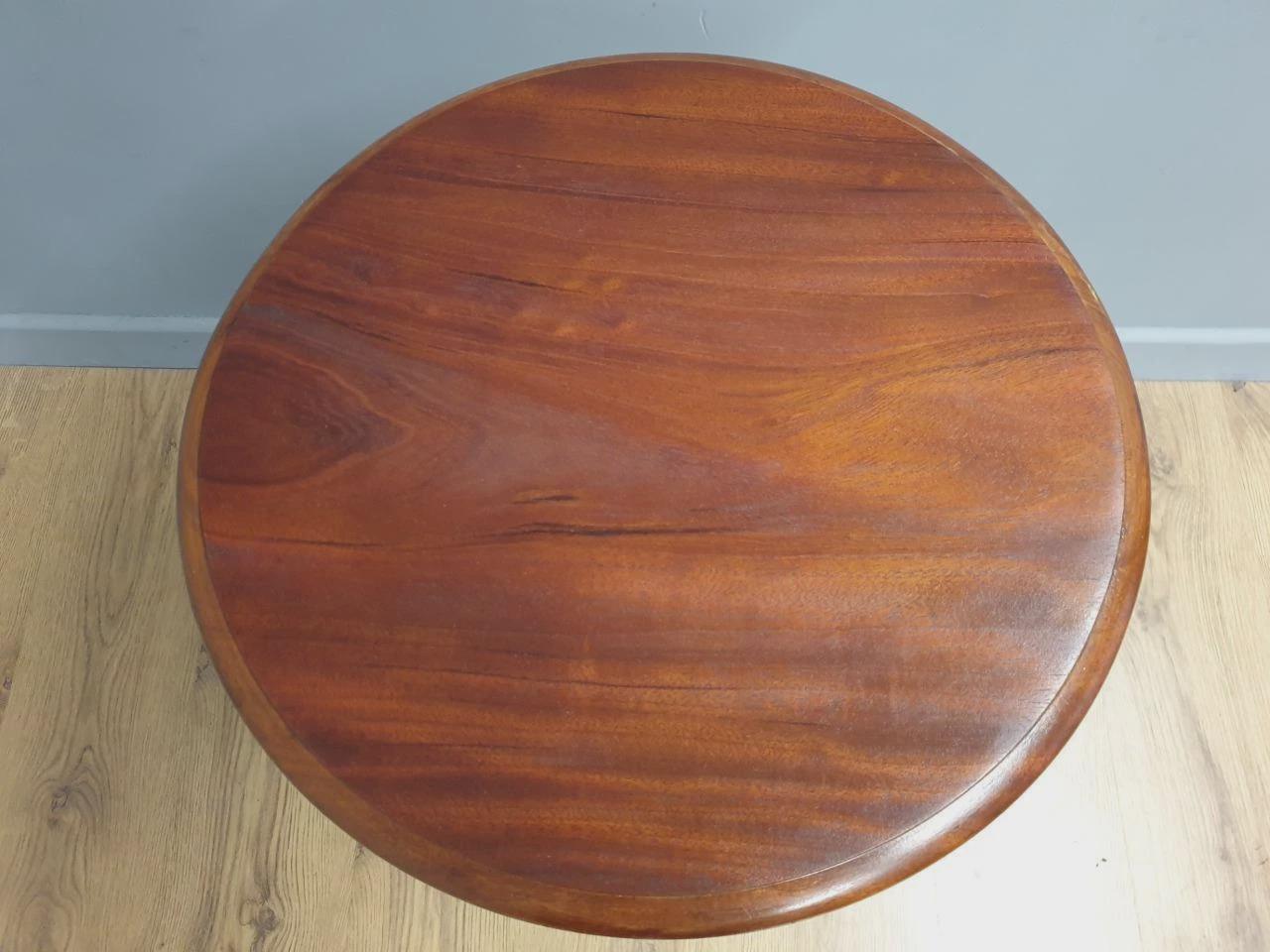 Antique Mahogany Wine Table Late Victorian Turned Pedestal Circular Top