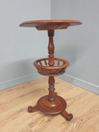 Antique Mahogany Wine Table Late Victorian Turned Pedestal Circular Top