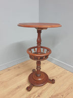Antique Mahogany Wine Table Late Victorian Turned Pedestal Circular Top