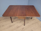 Antique Mahogany Drop Leaf Dining Table Late Victorian Turned Legs
